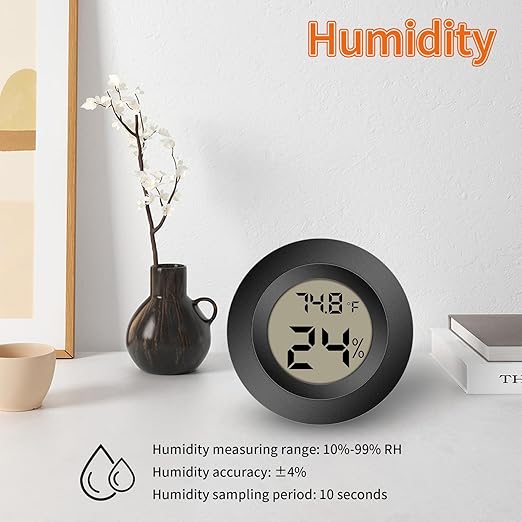 Mini Hygrometer Indoor Outdoor Thermometer Humidity Meter Digital LCD Temperature and Humidity Monitor Humidity Gauge for Greenhouse Humidor Reptile Thermostat Jars Fahrenheit(℉)/ Celsius(℃) 4 Pack - Image 5