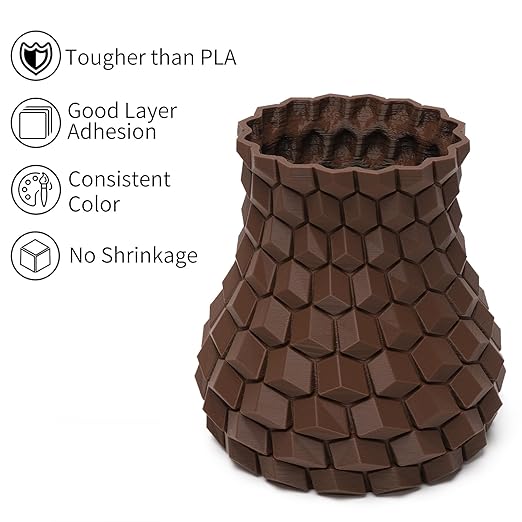 INLAND Micro Center PLA+ 3D Printing Filament 1.75mm - PLA Pro Dimensional Accuracy +/- 0.03 mm - 1kg Cardboard Spool (2.2 lbs) (1 Pack Brown, 1.75mm) - Image 2