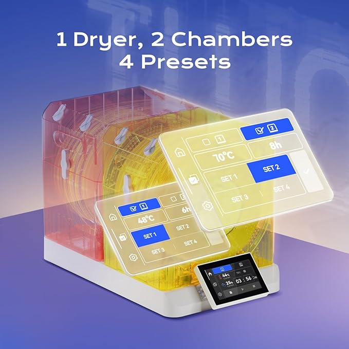 Chitu Systems Filament Storage Box, Replacement for FilaPartner E1 Filament Dryer Box, Not Dryer - 2 Spools 3D Printing Storage Box for 1.75mm PLA, ABS, TPU, PETG - Image 3