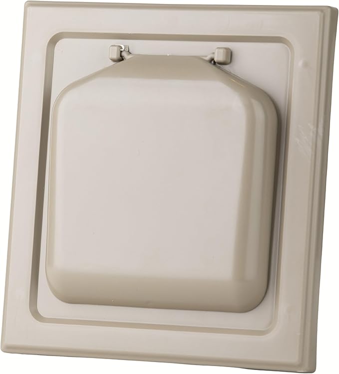 NO-PEST VENT, Exclusive Dual Door Dryer Vent Cover Outdoor 4 inch with Collar, Made in USA w Highest UV Resistant Plastic in any Outdoor Vent Cover (Tan, 4" Plastic WIth Collar) - Image 3