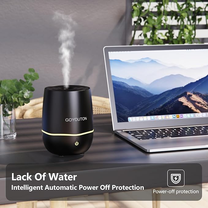 Essential Oil Diffuser, 200ML Diffusers for Home Scent Aromatherapy Diffuser Air Desk Humidifier Aroma Diffuser for Bedroom Room Office with 7 Color LED Lights Quiet Waterless Auto Shuts-off (Black) - Image 5
