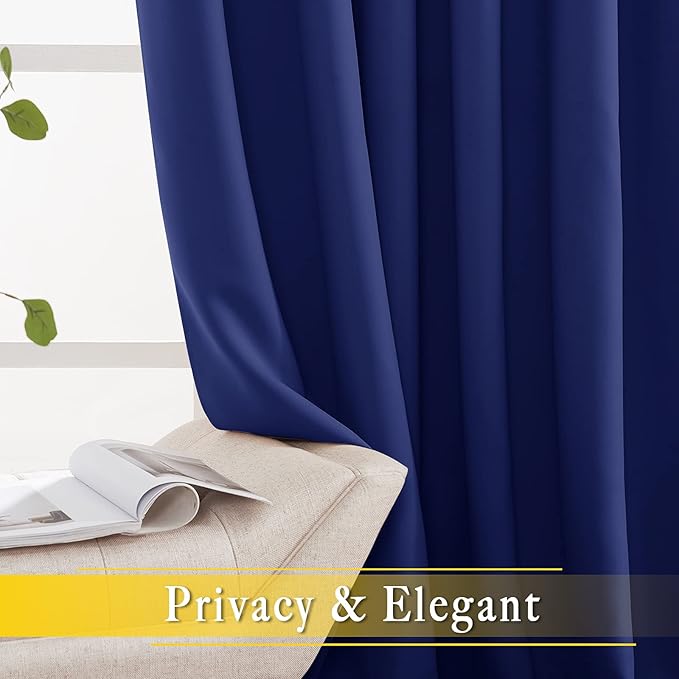 NICETOWN Sliding Glass Door Curtain Panel, Home Decoration Privacy & Noise Reducing Room Divider for Shared Apartment (Navy Blue, 80 inches x 84 inches) - Image 6
