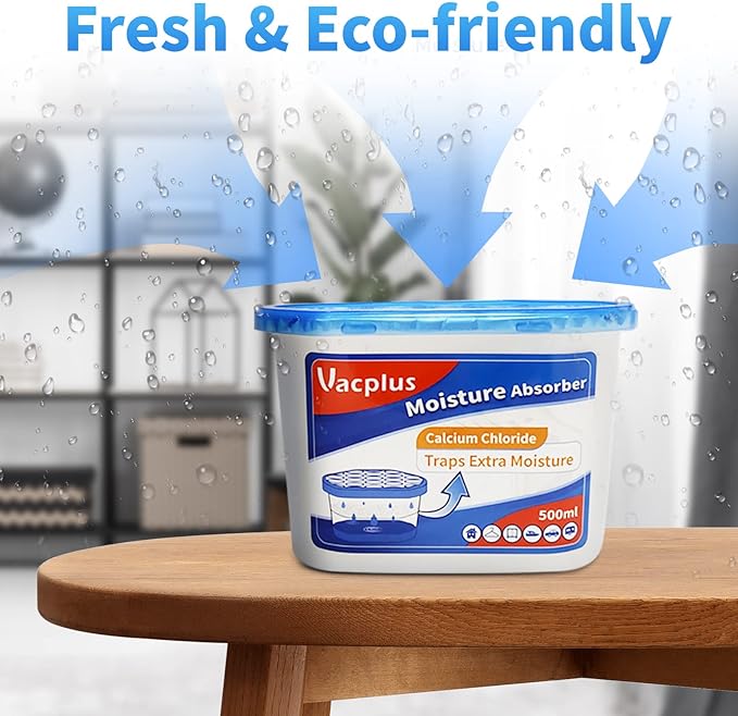 Vacplus Moisture Absorbers 16 Pack, 10.5 Oz, Humidity Absorber Boxes Attracts Extra Moisture from Your Bathroom, Closet, Kitchen, Dehumidifier for Closet (Fragrance Free), Blue - Image 3