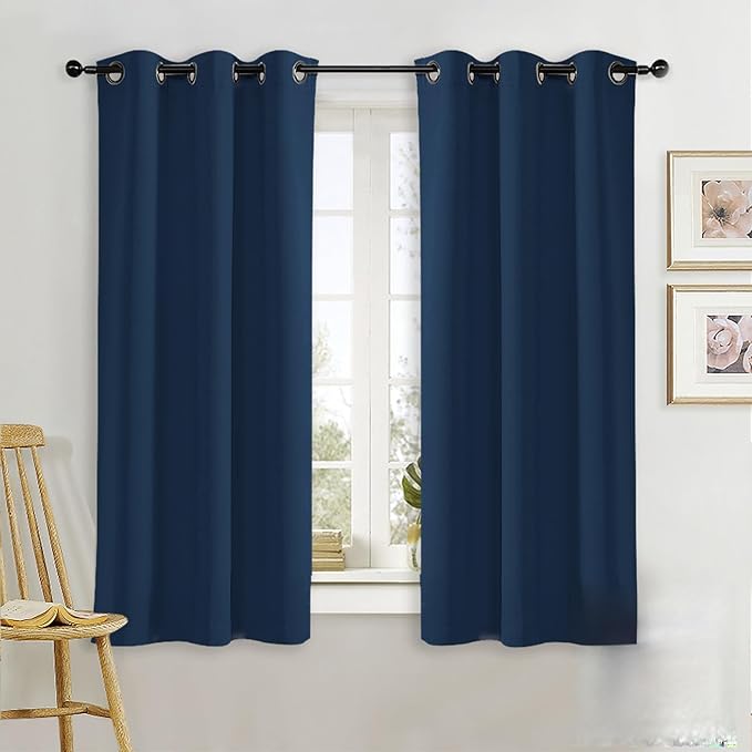 NICETOWN Room Darkening Window Treatment Curtain, Moroccan Blue, Single Panel, 42 by 45, Energy Smart Thermal Insulated Block Out Sunlight Shade & Blind for Bedroom with Grommet Ring Top by NICETOWN