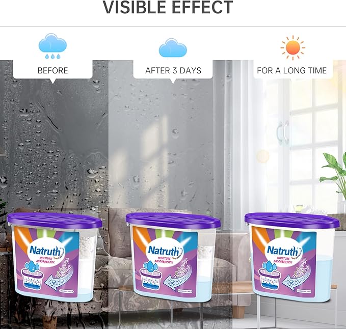 NATRUTH Moisture Absorbers With Lavender Scent,12.5OZ*6-Pack Portable Closet Dehumidifier, Odor Eliminator Absorber Bucket,Humidity Absorber,Cleaner Air Dehumidifier for Closet,Bathrooms, Kitchen - Image 6