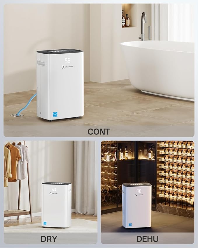 Dehumidifier for Basement, 52 Pints Dehumidifiers for Bedroom Bathroom Large Room Home, 4500 Sq.Ft Dehumidifier with Drain Hose, 2025 Energy Star Certificate, Humidity Control, 24H-Timer, Auto Defrost - Image 5