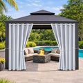 Outdoor Indoor Curtains W84 x L108 for Patio - Weather-resistant Window Panels Privacy Protect Grommet Top Thermal Insulated Home Curtain for Porch Pergola Lawn Garden Hot Tub Area (2 Panels) by DivaenCamino