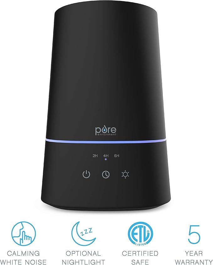 Pure Enrichment HUME Max - Easy Top-Fill Ultrasonic Cool Mist Humidifier, 3.7-L (1 Gallon) Water Tank, 3 Mist Settings, & Auto Shut-Off Timer - Ideal for Large Bedrooms, Nurseries & Dry Areas (Black) - Image 3