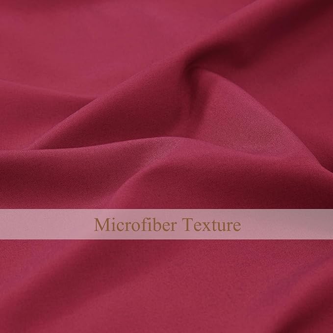 L.Z.E Light Filtering Curtains 72 Inch Length 2 Panels Set Burgundy Privacy Non-See-Through Semi Sheer Curtains for Living Room Bedroom Nursery Grommet Top Solid Window Panels (55" W x 72" L) - Image 7