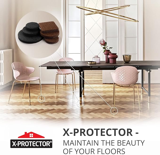 235 pcs Felt Furniture Pads Brown & Black X-Protector! Huge Quantity of Furniture Pads for Hardwood Floors – Your Ideal Wood Floor Protectors for Furniture. Protect Any Type of Hard Floor! - Image 6