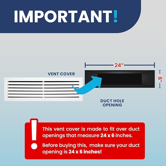 24x6 Inch (Duct Opening) Air Return Vent Cover Decorative – Premium Aluminum AC Vent Cover for Ceiling & Wall, Rustproof Grille, Ideal for Home HVAC Grille, Durable & Easy to Install by ACLAMINAIRE - Image 4