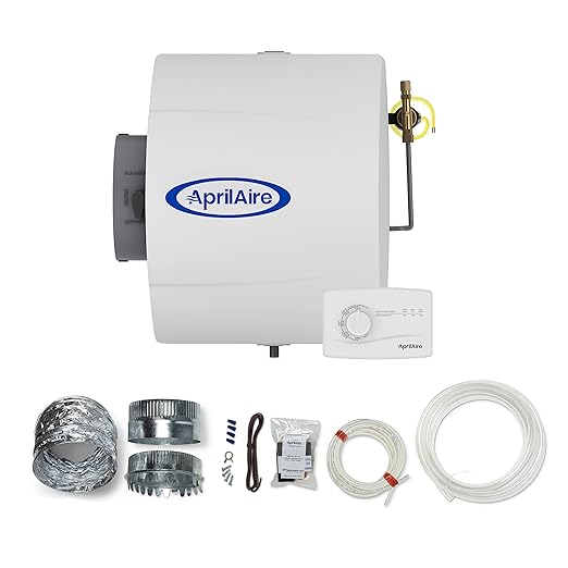 AprilAire 400M 17-gal. Whole-House Evaporative Humidifier with Manual Control for up to 5,000 sq. ft. + AprilAire Model 5843 Humidifier Installation Kit by AprilAire