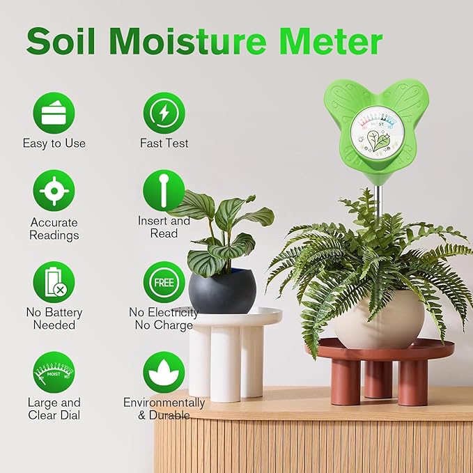 UNIWA Soil Moisture Meter, Plant Water Meter for House Plants and Indoor Potted Plants, Soil Moisture Monitor for Garden, Farm, and Lawn Plant Care, No Battery Needed- 2pack - Image 2
