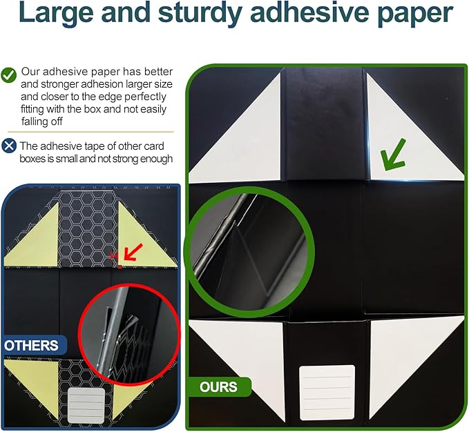Trading Card Storage Box with Magnetic Closure for 2400+ Sleeveless, Sports Card Case with 7 Dividers & 2 Foam Stoppers, Bulk Card Deck Box for MTG, PTCG, TCG, Game Cards - Image 4