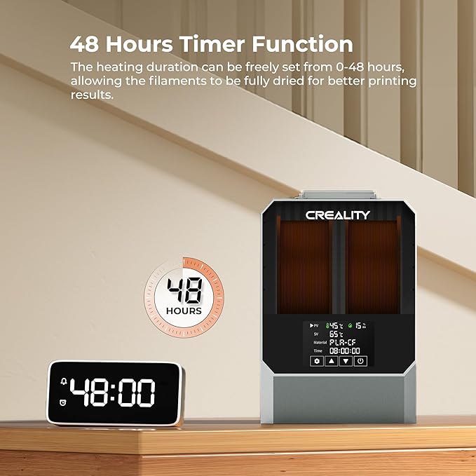 Creality Filament Dryer Box,Dual-Spool Creality Space Pi Filament Dryer Plus with 360° Fast Heating & PTC Heater,4" Touch Screen,Compatible PLA,Silk PLA,ABS,PETG,TPU,Nylon,ASA,PC,PA & More - Image 7