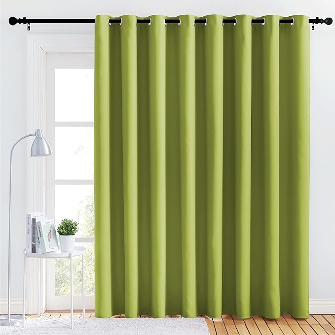 NICETOWN Bedroom Blackout Curtain Panel - (120 inches by 84 inch, Fresh Green, 1 PC) Energy Saving Thermal Insulated Grommet Blackout Drapery for Patio, Room Divider Curtain by NICETOWN