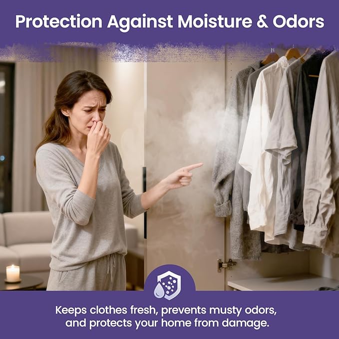 Moisture Absorbers and Humidity Absorber Bags for Closet - 10 Pack High-Efficiency Moisture Absorber and Humidity Packs for Home, Moisture Bags and Dehumidifier Bags for Car Lavender, 10 Pack - Image 4