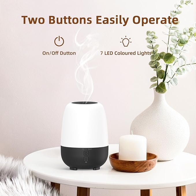 150ML Rechargeable Battery Powered Essential Oil Diffuser, Cordless Portable Aromatherapy Diffuser,7-Hour Run time, 7-Color LED Lights - Image 6