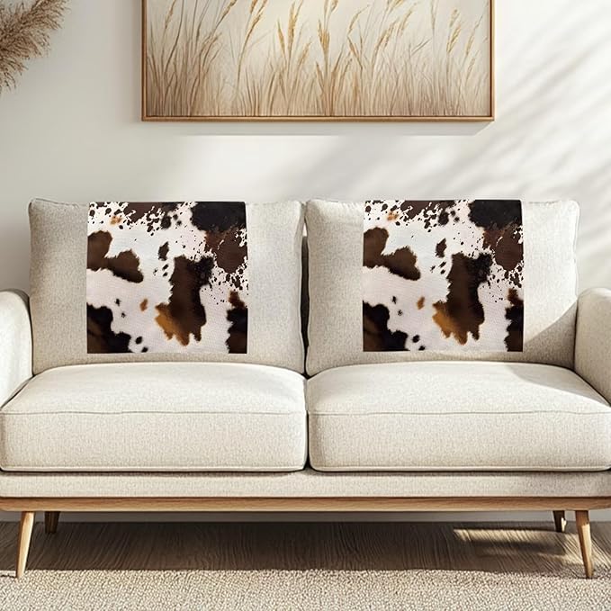 Cowhide Print Slipcovers for Couches and Sofas Headrest Recliner Protector Vintage Furniture Protectors Non-Slip Cover Easy to Clean - Image 2
