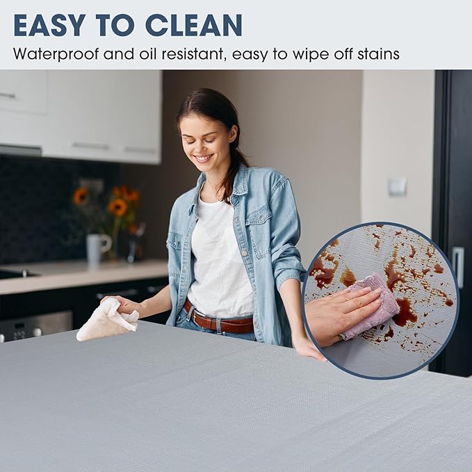 Drawer and Shelf Liner, Non-Slip Kitchen Cabinet Liners Non-Adhesive Thick Strong Grip Waterproof Washable Mats Protect Dresser Shelves Cupboard Bathroom Cabinets, Pure Gray, 18 in X 20 FT - Image 3