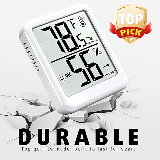 4-Pack Room Thermometer Indoor Hygrometer, Small Digital Temperature and Humidity Monitor Sensor, Temperature Humidity Gauge Meter for Home Baby Room, Plants, Pets - AAA Battery Included - Image 5