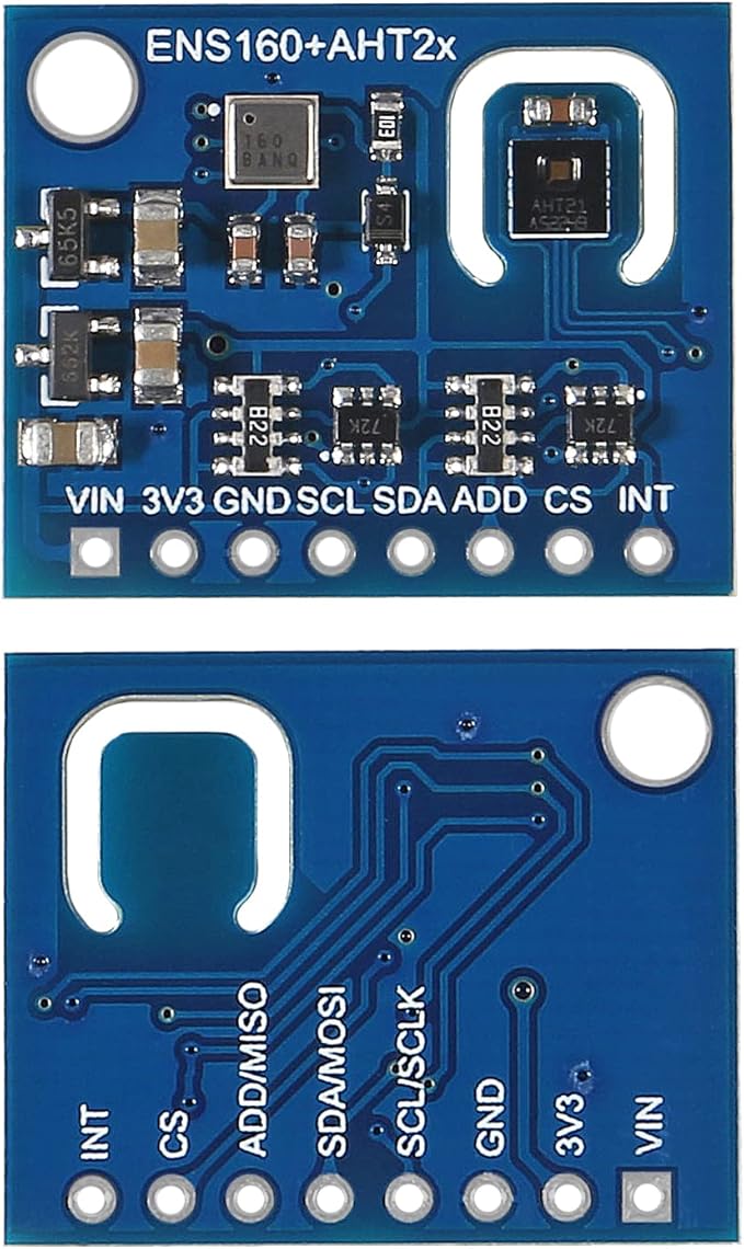 2PCS ENS160+AHT21 Carbon Dioxide CO2 eCO2 TVOC Air Quality and Temperature and Humidity Sensor Replace CCS811 for Arduino - Image 2