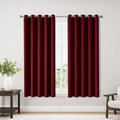 ChrisDowa Burgundyout Curtains 70 inches Wide for Bedroom - 2 Panels Set Extra Wide Grommet Thermal Insulated Room Darkening Curtains for Living Room (Burgundy, 70 x 63 Inch) by ChrisDowa