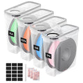 3D Printer Filament Dry Box, 4-Pack Airtight 4.0L Storage Container with Desiccant Bags & Labels, Transparent Dust-Proof Organizer for 1KG Spools, 3D Printing Accessories (4) by Rolheit