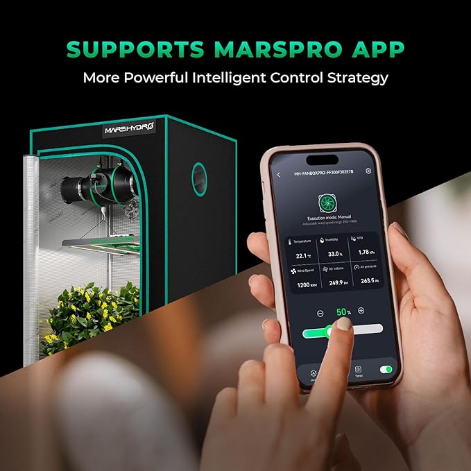 MARS HYDRO iFresh 4 Inch Smart Inline Fan Combo, with Variable Speed Controller, for Heating Cooling Booster, Grow Tents - Image 7
