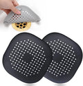 Hair Drain Catcher,Square Drain Cover for Shower Silicone Hair Stopper with Suction Cup,Easy to Install Suit for Bathroom,Bathtub,Kitchen 2 Pack (Black) by Bovinde