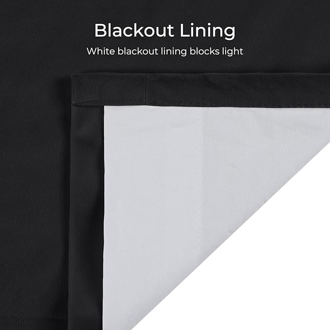 TWOPAGES Luxury Velvet Curtain Pinch Pleated Black Curtain 102 inch Long Thermal Insulated Blackout Drapes for Bedroom Living Room Indoor Window (1 Panel,Black,100Wx102L) - Image 4