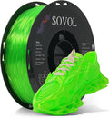 Sovol TPU Filament 1.75mm, 95A Soft TPU Flexible 3D Printer Filament with High Elasticity, 1kg (2.2lbs), Dimensional Accuracy +/- 0.03 mm, Fit Most FDM Printer, Clear Green by Sovol