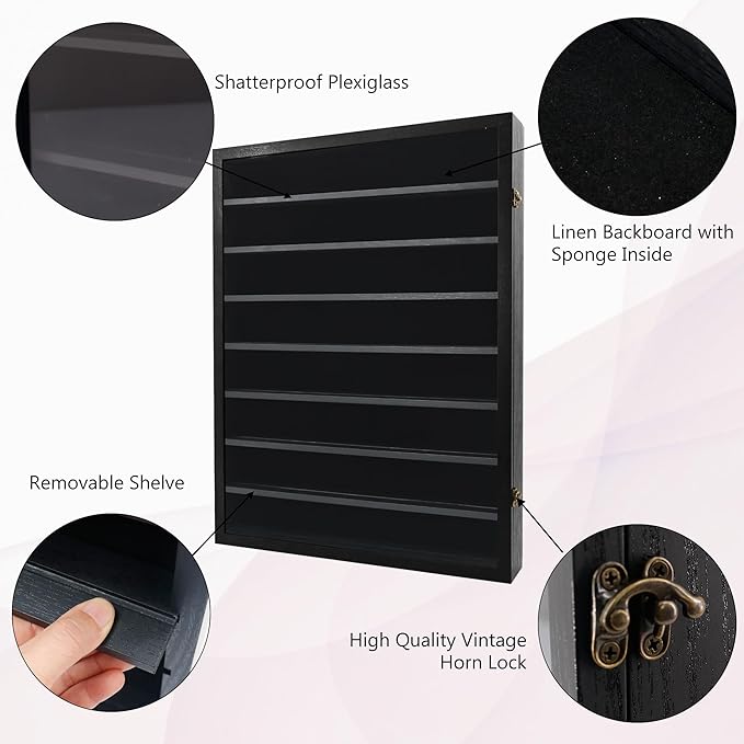 18*24 Large Black Shadow Box Frame with Removable Shelves,Shadow Boxes Display Cases for Small collectables，Deep Memory Box Display Case Trinket Shelf for Collection，Coins，Miniatures Figures - Image 6