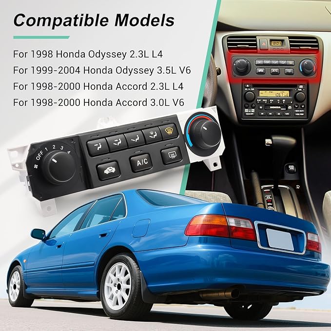 79600-S84-A01ZA Heater Climate Control Switch Compatible with 1998-2004 Honda Odyssey, 1998-2000 Honda Accord 2.3L L4/3.0L V6 AC Control Panel, 79600S84A01ZA 599-268 HVAC Control Panel - Image 4