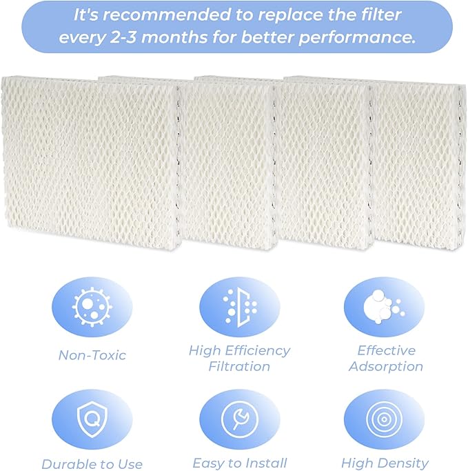 ANTOBLE 4 Pack MD1-0002 Replacement Humidifier Wick Humidifier Filters Compatible with Vornado MD1-0001 MD1-0002 MD1-1002 EVAP1 EVAP3 EVAP40 EVAP50 Humidifier - Image 5