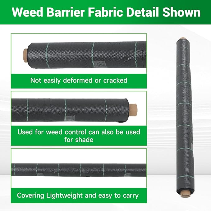 Weed Barrier Fabric Planting Cover - 6 x 100 FT Heavy Duty Landscape Fabric Ground Cover Block for Outdoor Planting - Image 3