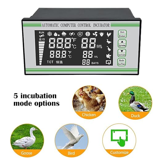 Xm-18S Egg Poultry Incubator System, 110V Automatic Egg Incubator Controller Thermostat Temperature Humidity Sensor - Image 3