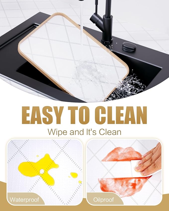 Shelf Liners for Kitchen Cabinets Non-Adhesive, Non-Slip Thickened Shelf Paper Waterproof Washable for Drawer Dresser Pantry Shelve Bathroom Protector Liner - Image 5