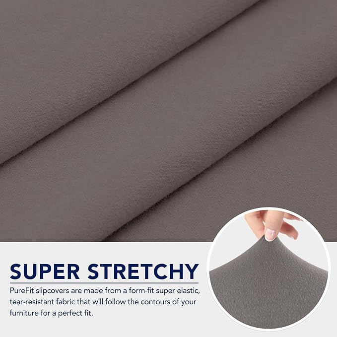 PureFit 100% Dual Waterproof Couch Cover Slipcovers for Couches and Sofas - Stretch Non Slip Fleece Sofa Covers Washable, Leakproof Furniture Protector for Kids, Pets, Dog (Sofa, Taupe) - Image 5