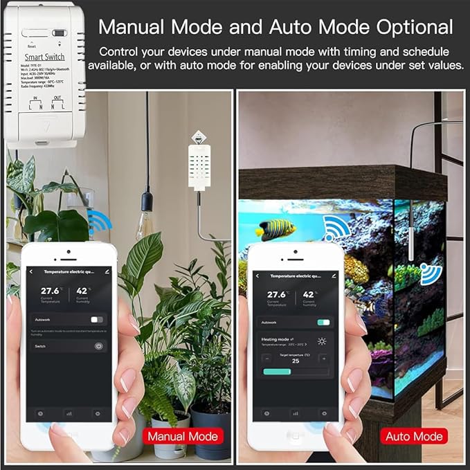 WiFi Temp-Humidity Controller Sensor Module Wireless Remote Control with Energy Consumption Monitoring, for Greenhouse, Homebrew, Climbing Pet Breeding, Incubator, Alexa Voice - Image 4