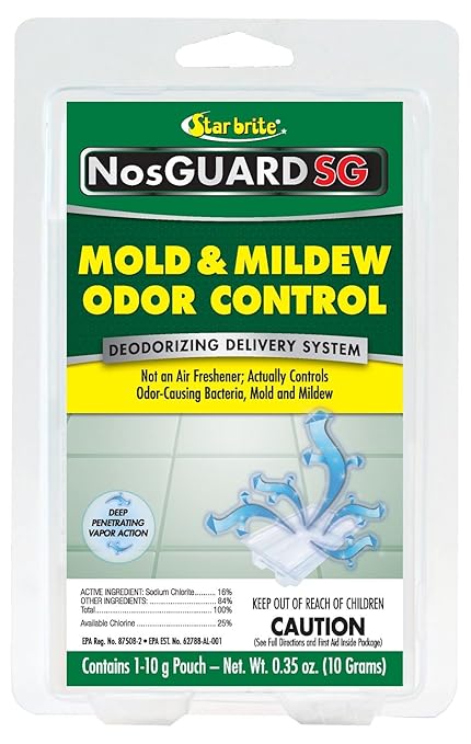 STAR BRITE Mold & Mildew Odor Eliminator - 10 Grams - ClO2 Gas Generator - Powerful Chlorine Dioxide Vapor - Long-Lasting Odor Control - Ideal for Homes, Boats & Commercial Spaces (122010) by Starbrite