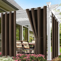 Outdoor Indoor Curtains for Patio Weather-resistant Window Panels Privacy Protect Grommet Top Thermal Insulated Home Curtain for Porch Pergola Garden Hot Tub Area (W52 x L132, Brown, 2 Panels) by DivaenCamino