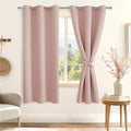 Hiasan Room Darkening Curtains for Bedroom, Blackout Noise Reducing, Energy Saving Window Curtain Panels, Sewn with Tiebacks, Set of 2, Grommet Top (Blush, Width 42 Inch x Length 72 Inch) by Hiasan