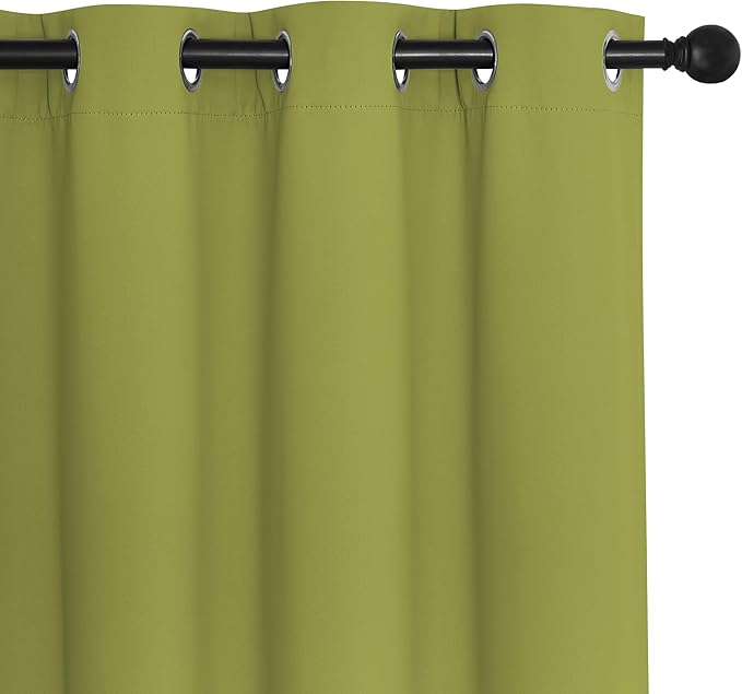 NICETOWN Blackout Curtains for Sliding Glass Door Room Divider Noise Reduce Curtain Panel Portable Window Screen Sliding Partition, W100 x L102 inches, 1 Panel, Fresh Green - Image 7