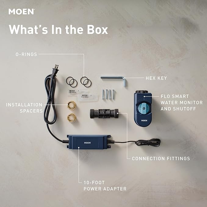 Moen Flo Smart Water Monitor and Automatic Shutoff Sensor, Wi-Fi Water Leak Detector for 3/4-Inch Diameter Pipe, 900-001 - Image 14