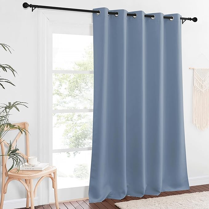 NICETOWN Blackout Stone Blue Curtain 102 inches Length, Grommet Thermal Curtains Cold/Light/Sound Blocking Solid Window Drape for Bedroom/Living Room (W66 x L102, 1 Panel) - Image 2