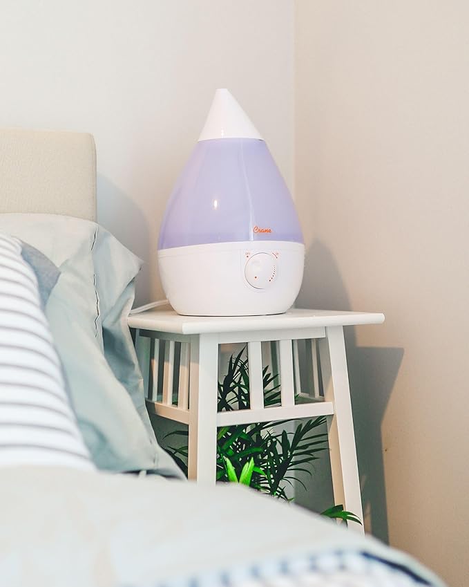 Crane White Drop Ultrasonic Cool Mist Teardrop Humidifier, 1 Gallon Tank, Baby Humidifier for Nursery, Bedroom, Plants, Office, Adjustable Mist Levels - Image 6