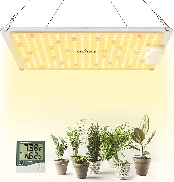LED Grow Light, SP1000 Sunlike Full Spectrum Dimmable Plant Lights with Thermometer Hygrometer, Growing Lamps for Indoor Plants Seedlings Veg Bloom 2x2/3x3 Ft Coverage by Gerylove