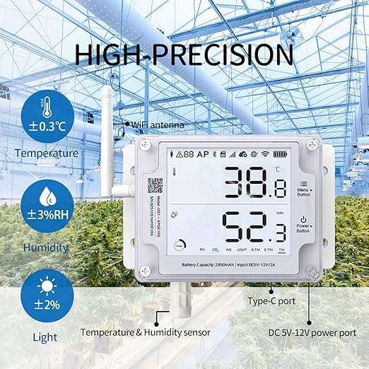 UbiBot GS1-A Smart WiFi Thermometer Hygrometer, IP65 Temperature & Humidity Data Logger, Device Sharing, Scheduled Reports, Multiple Alerts, Local Deployment, Alexa/IFTTT (2.4GHz WiFi) - Image 2