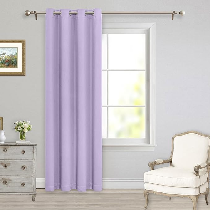 MYSKY HOME Lilac Blackout Curtains for Living Room, 84 Inch Long Grommet Room Darkening Curtain for Bedroom, Amazing Triple Weave Thermal Insulated Curtain, 1 Curtain Panel, 52 x 84 Inch, Lilac - Image 7